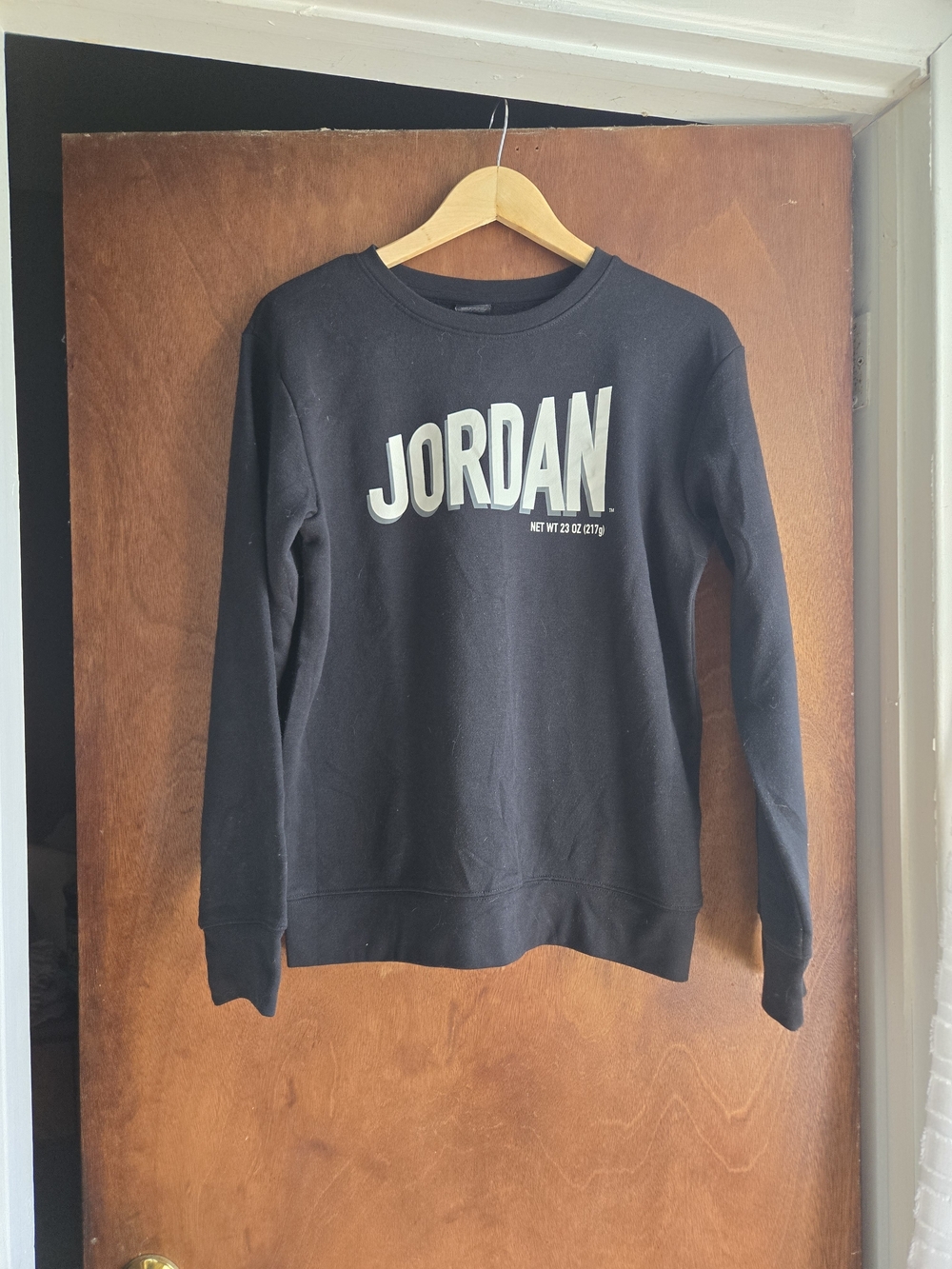 Jordan Black Crewneck Sweatshirt with White Logo